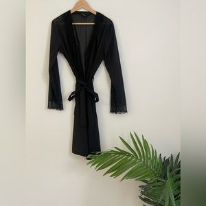 Semi-Sheer Silk and Lace La Perla Robe